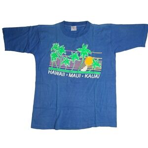 Hawaii Maui Kauai Vintage 1986 Poly Tees Shirt Size XL